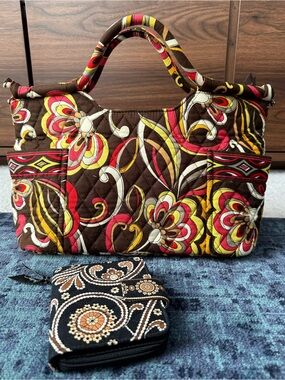 Vintage Vera Bradley Puccini Gabby Tote + Wallet Set 🤎✨